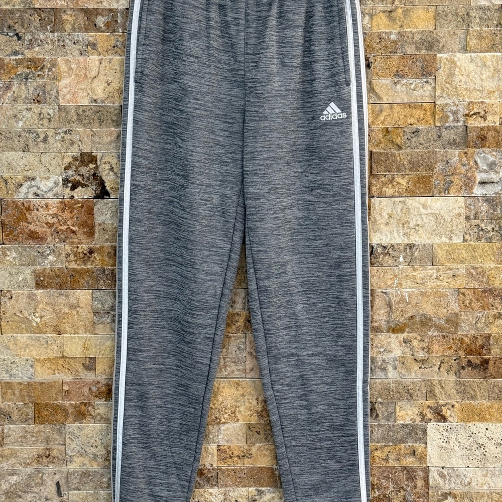 Adidas Gray Sweatpants with Signature Stripes
